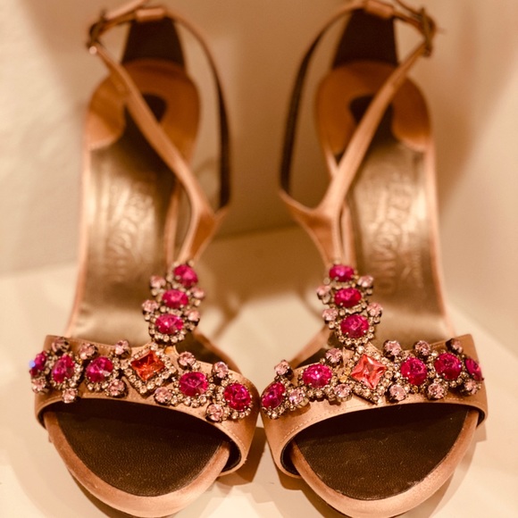 Salvatore Ferragamo Shoes - *NEW*SALVATORE FERRAGAMO -pink crystal satin shoes